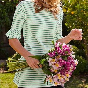 Matilda Jane Green & White Stripe Ruffle Sugar Sugar Tunic